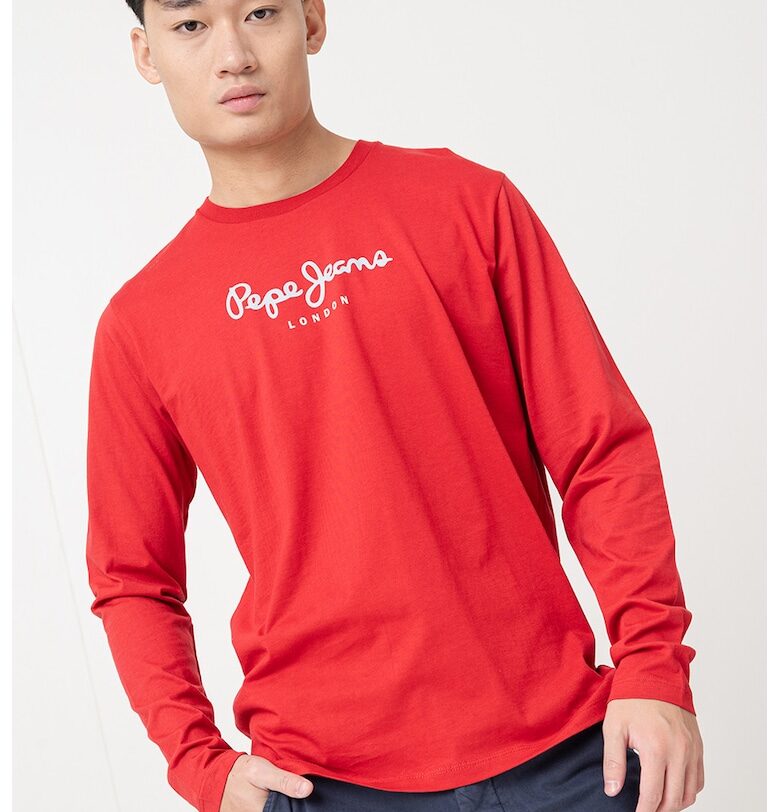 Блуза с овално деколте и лого Pepe Jeans London