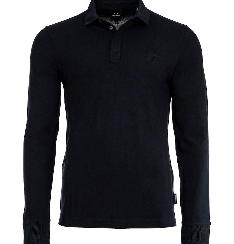 Блуза с памук с яка ARMANI EXCHANGE