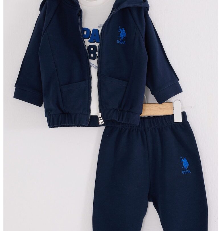 Блуза с принт - спортен панталон и худи - 3 части US Polo Assn