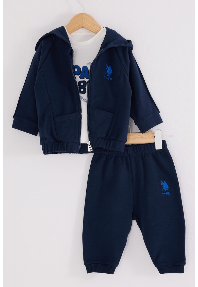 Блуза с принт - спортен панталон и худи - 3 части US Polo Assn