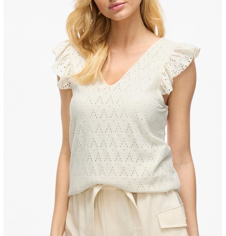 Блуза с шпиц и набрани ръкави Vila