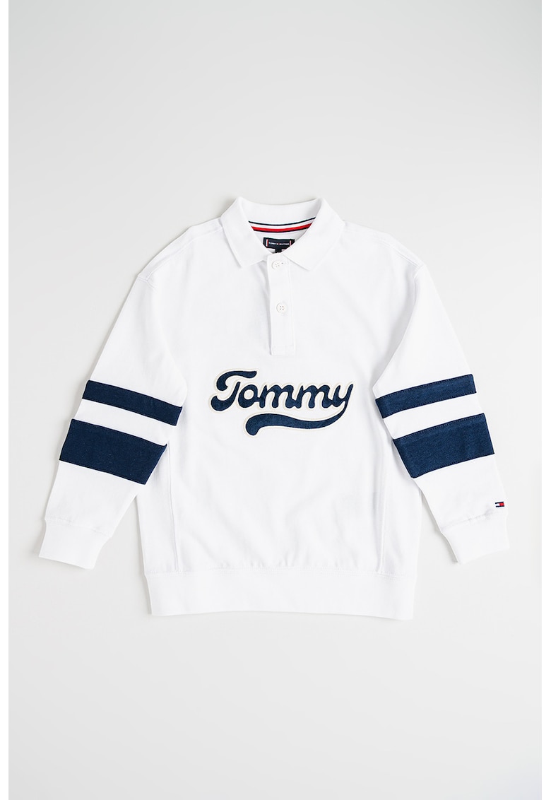 Блуза с яка и контрастно лого Tommy Hilfiger