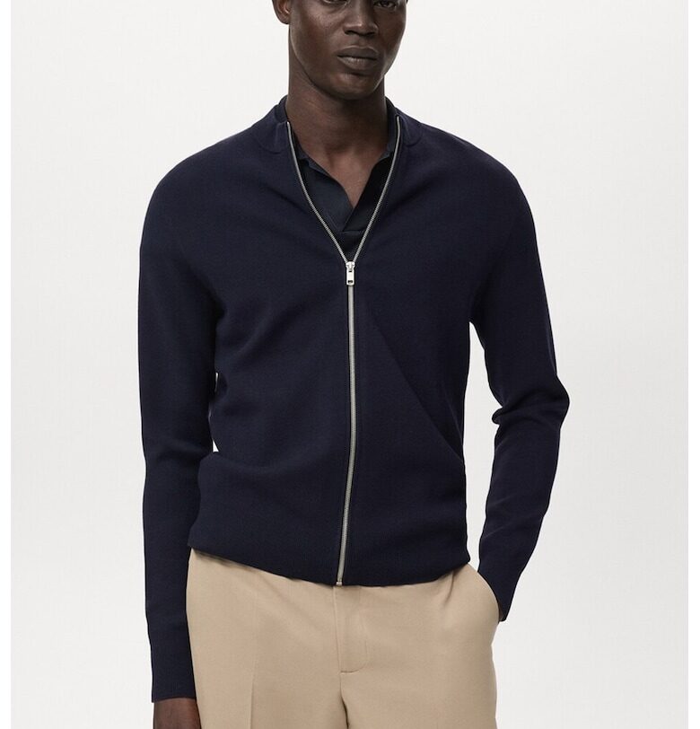 Бомбър яке с цип Mango