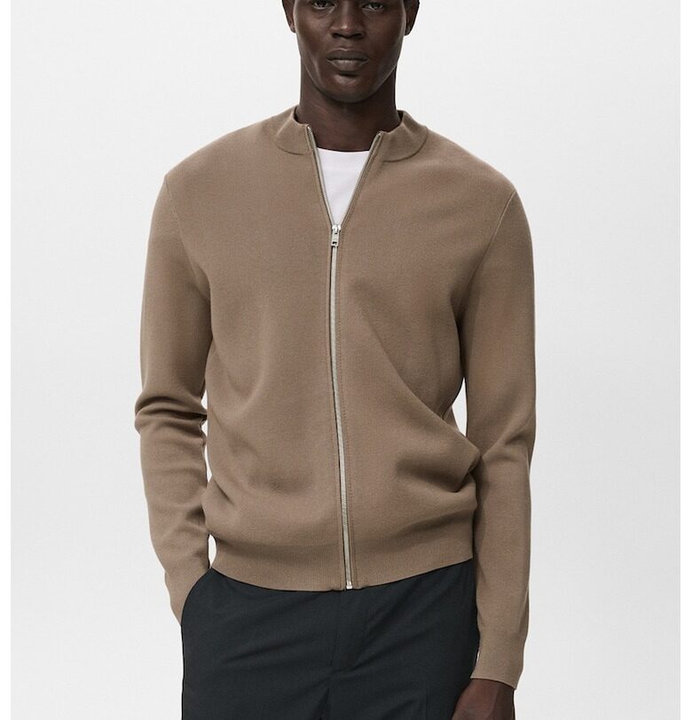 Бомбър яке с цип Mango