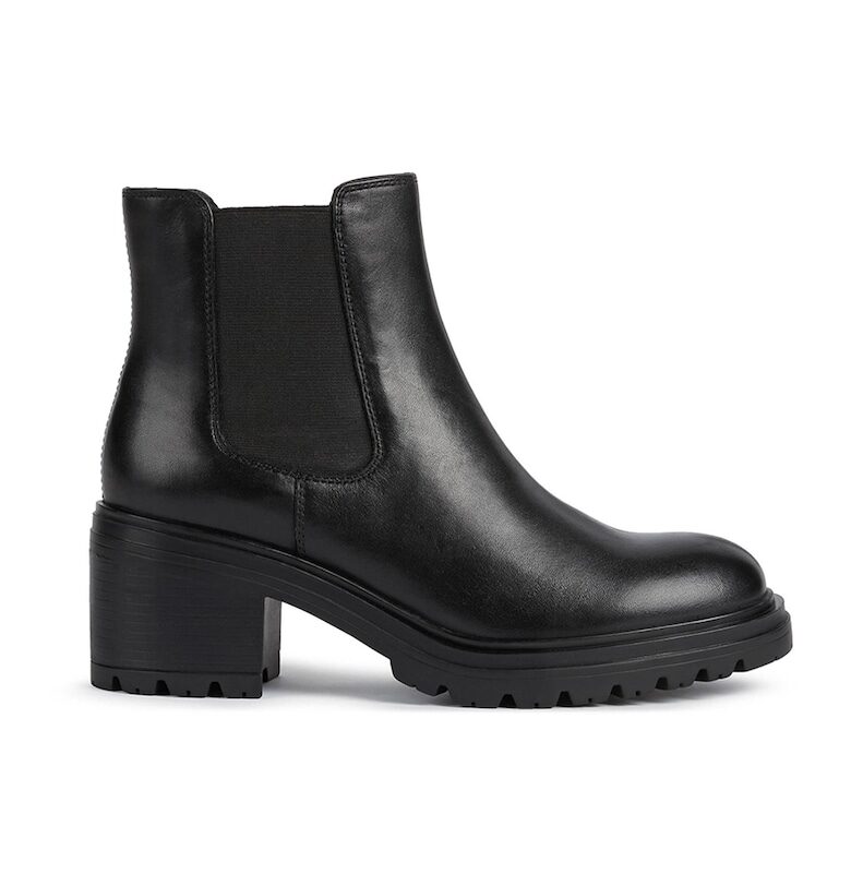 Боти Damiana от кожа и текстил с масивен ток Geox