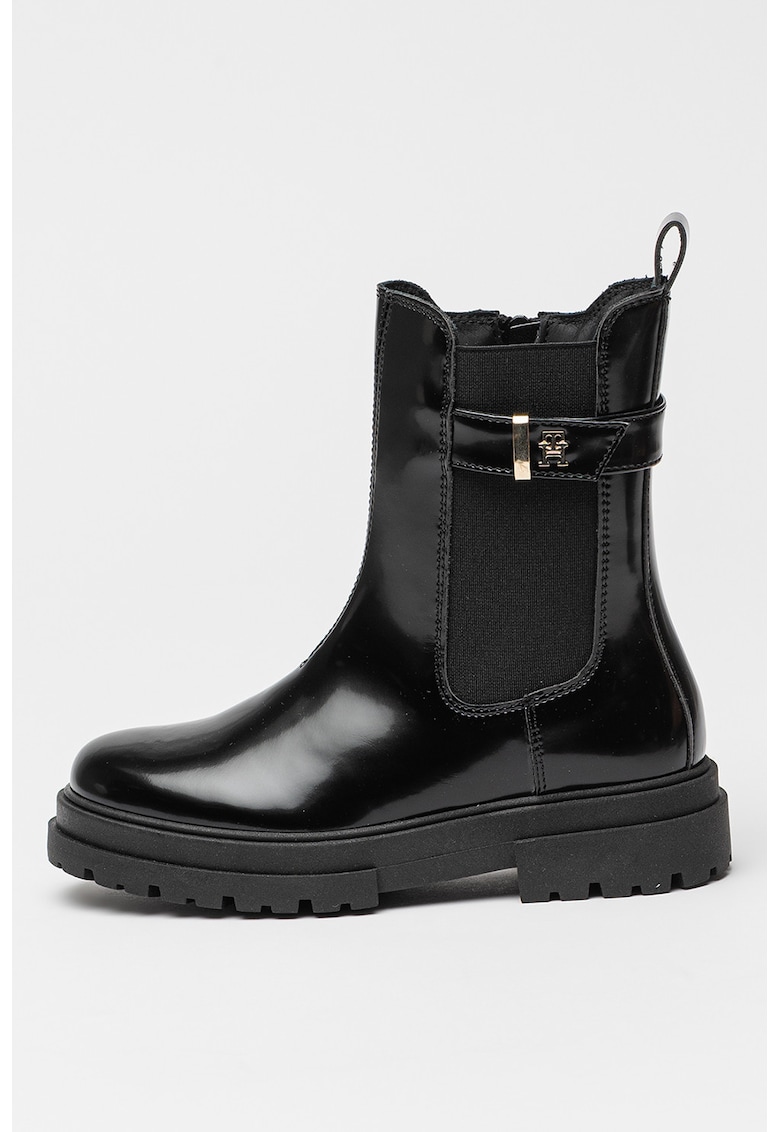 Боти челси от еко кожа с лачен ефект Tommy Hilfiger