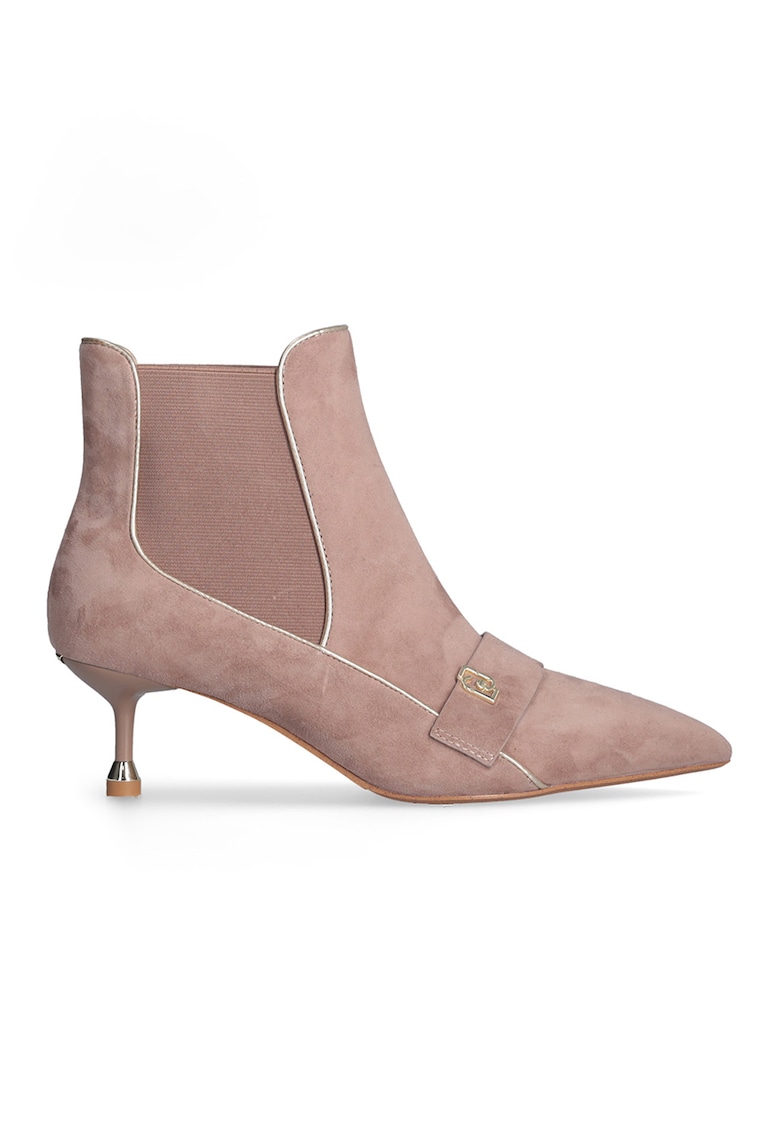 Велурени боти Chelsea с метален монограм Liu Jo