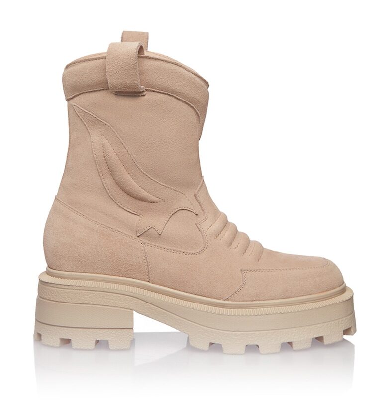 Велурени боти с масивен ток Gemelli Shoes