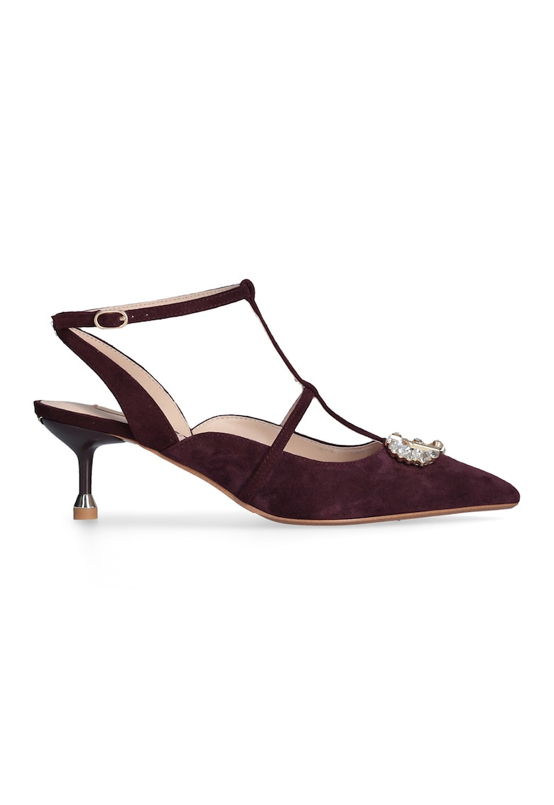 Велурени обувки D’Orsay с декоративни камъни Liu Jo