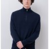Вълнен пуловер с къс цип CALVIN KLEIN
