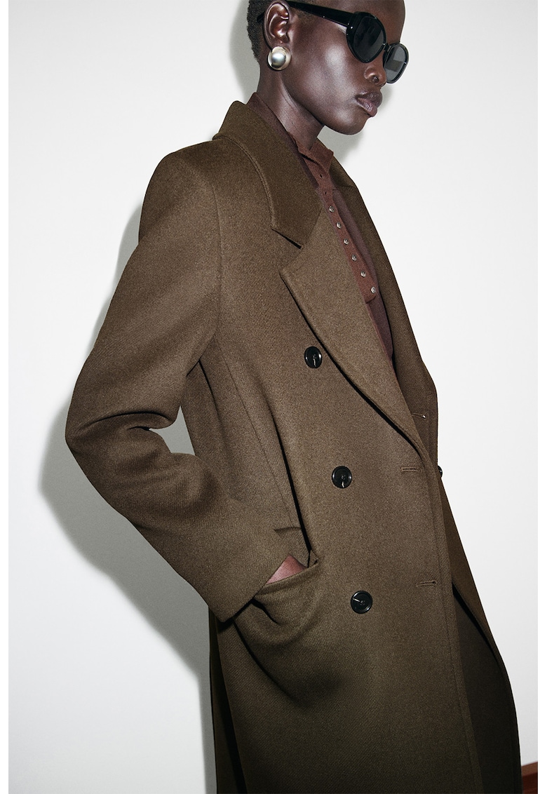 Вълнено палто с двуредно закопчаване Mango