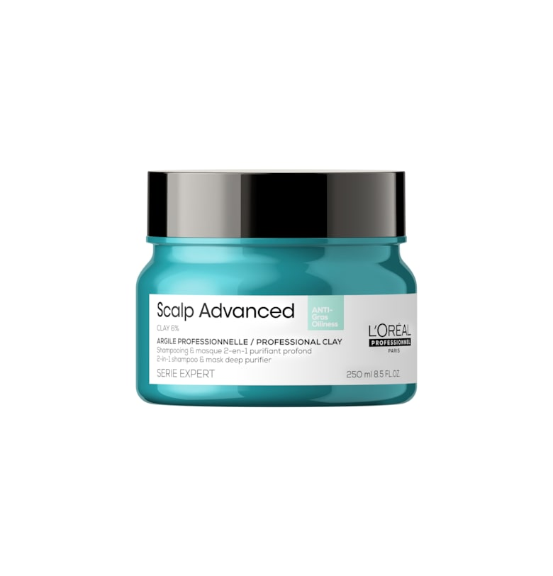 Глинена маска 2 в 1  Serie Expert Scalp Advanced - За многократна употреба - За мазен скалп - С 6% глина - 250 мл LOreal Professionnel