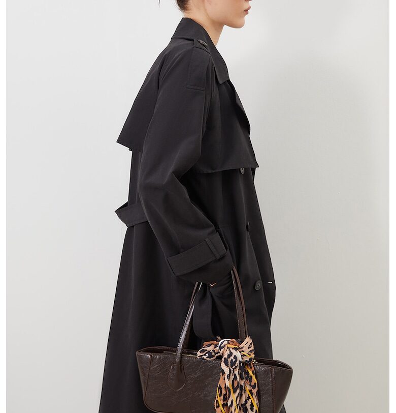 Двуреден тренч с връзка на талията LC WAIKIKI