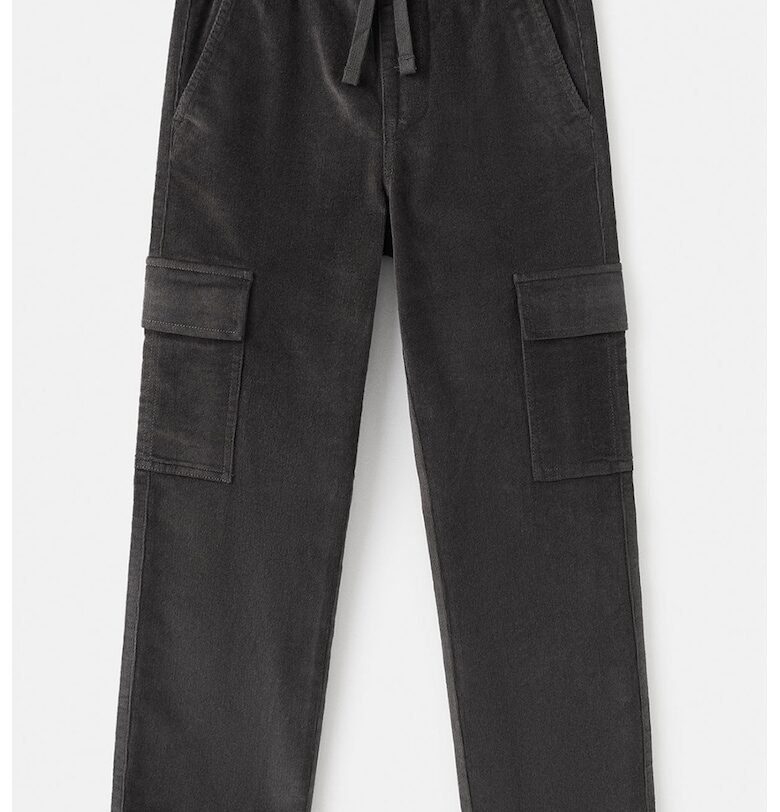 Джинсов карго панталон с връзка Mango