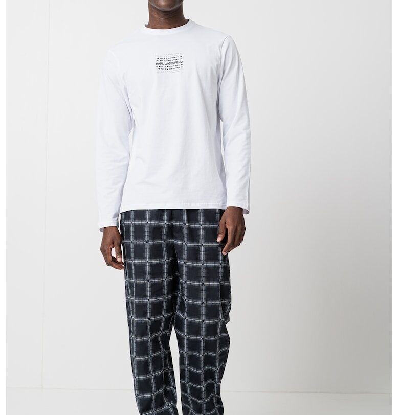 Дълга памучна пижама Karl Lagerfeld