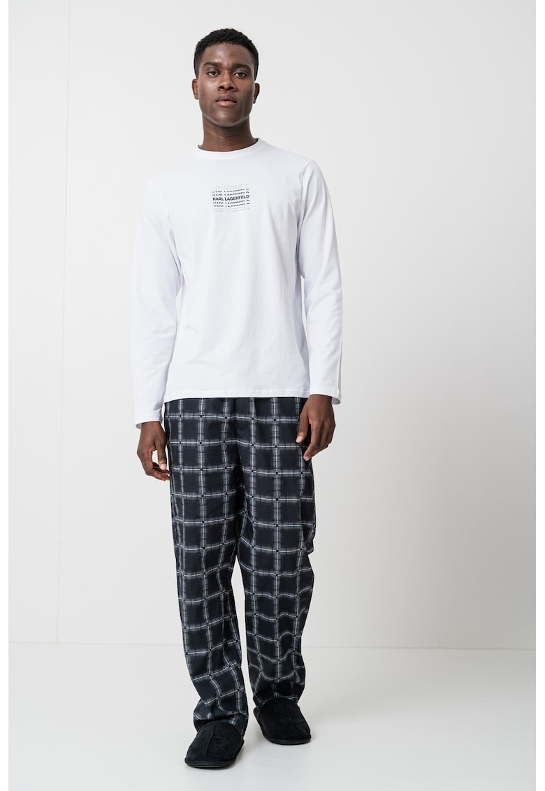 Дълга памучна пижама Karl Lagerfeld