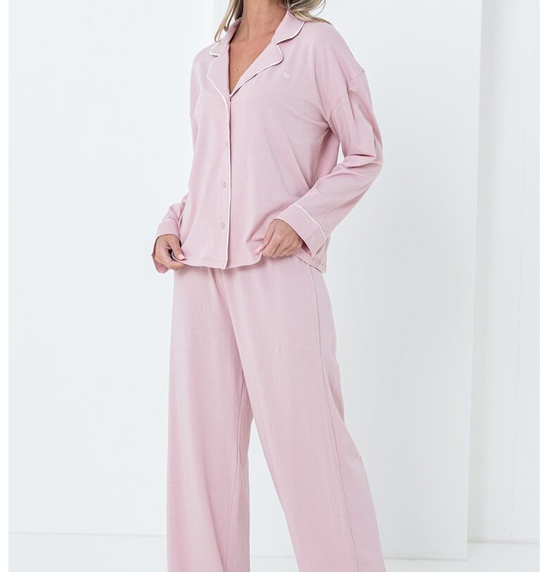 Дълга пижама от органичен памук и модал Tommy Hilfiger