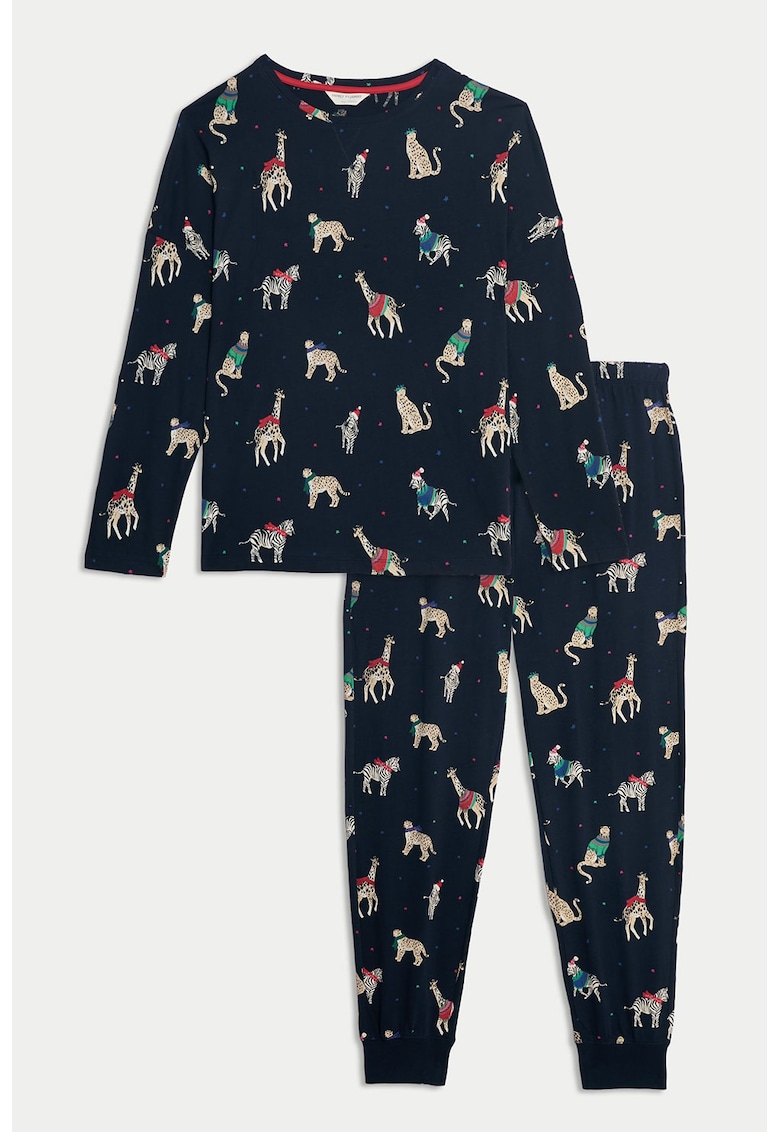 Дълга пижама с графика Marks  Spencer