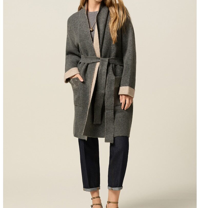 Дълго палто с колан Oltre