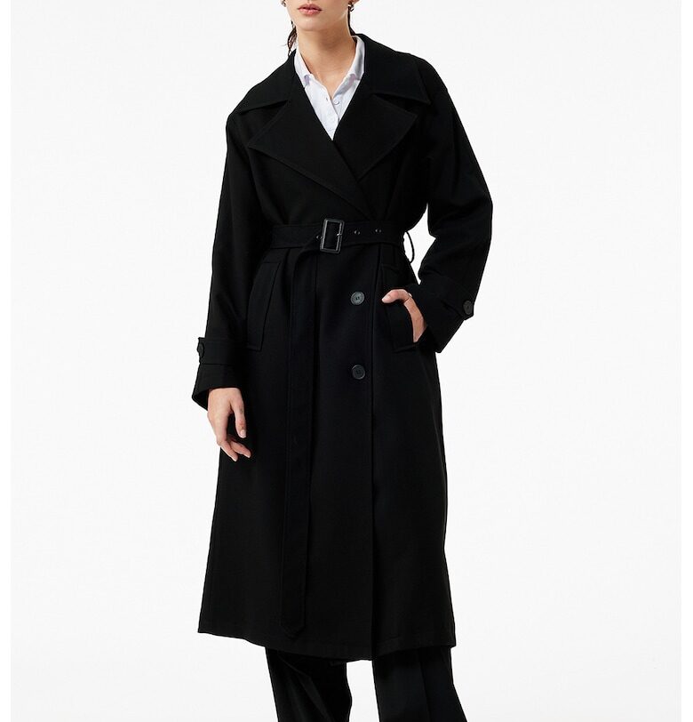 Дълго свободно палто с джобове KOTON