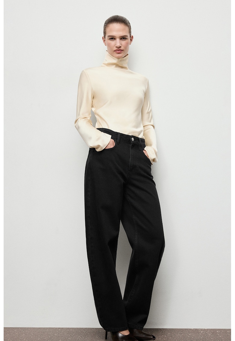 Дънки с висока талия и широк крачол Mango