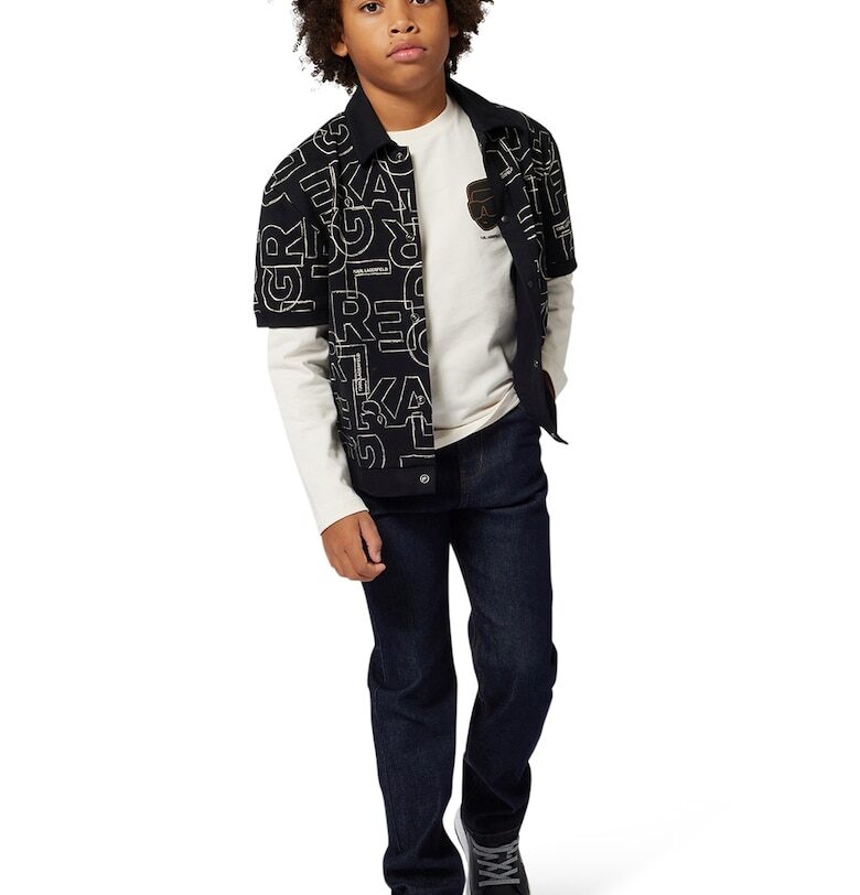 Дънки с контрастни шевове KARL LAGERFELD KIDS