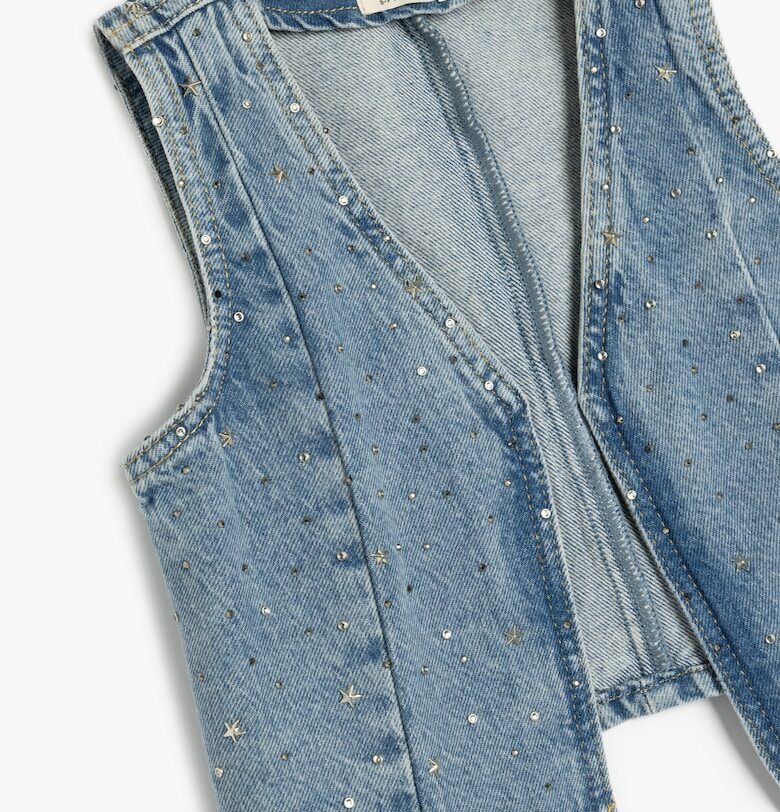 Дънков елек с декоративни камъни KOTON