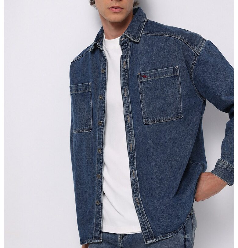 Дънково яке-риза с джоб на гърдите COLINS