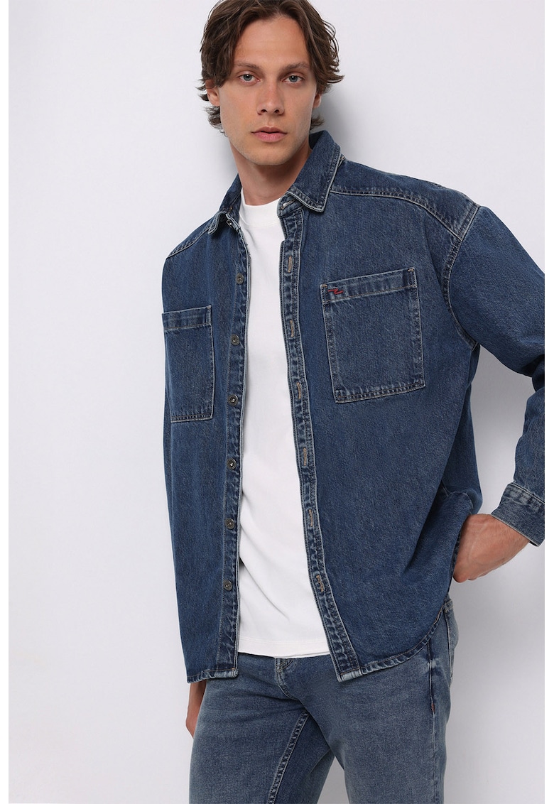 Дънково яке-риза с джоб на гърдите COLINS