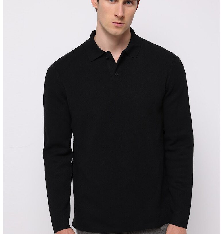 Едноцветна блуза с яка COLINS