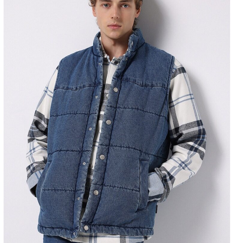 Елек от деним със средновисока яка COLINS