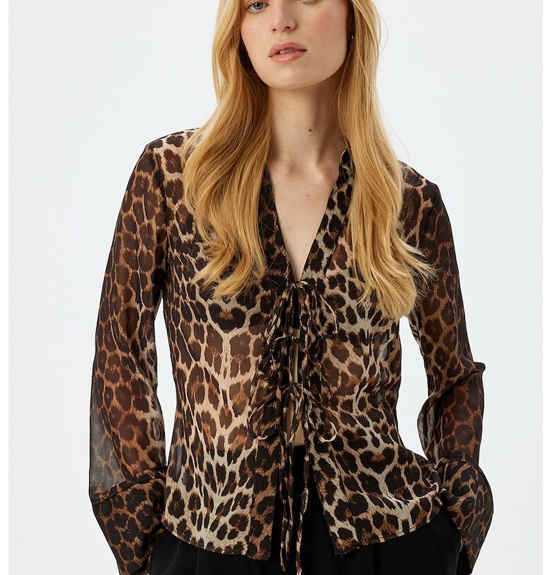 Ефирна блуза с животинска шарка KOTON