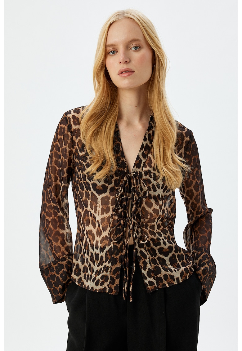 Ефирна блуза с животинска шарка KOTON
