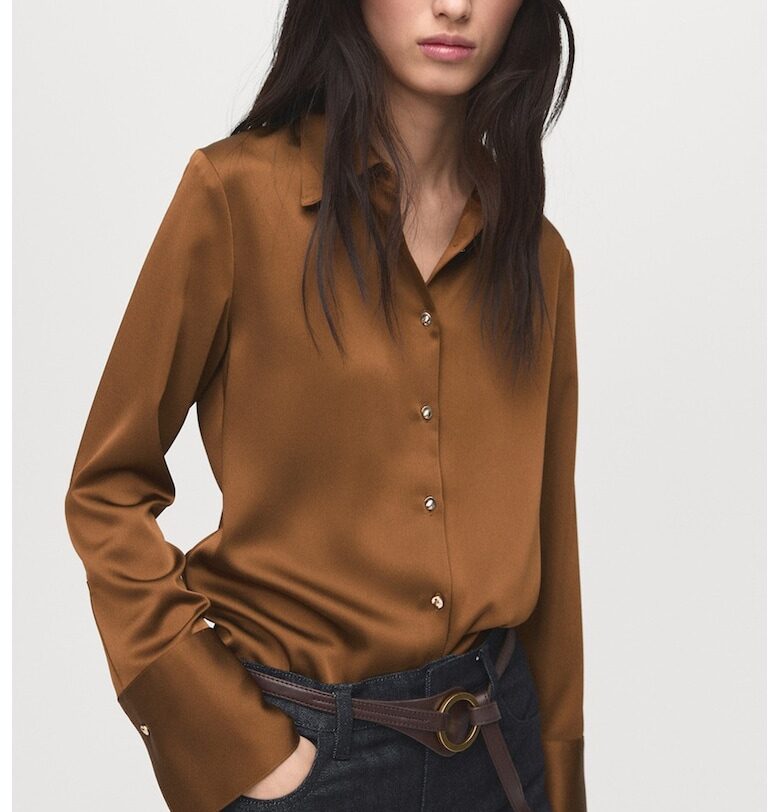 Ефирна сатинирана риза Mango