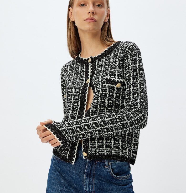 Жилетка на каре с метални копчета KOTON