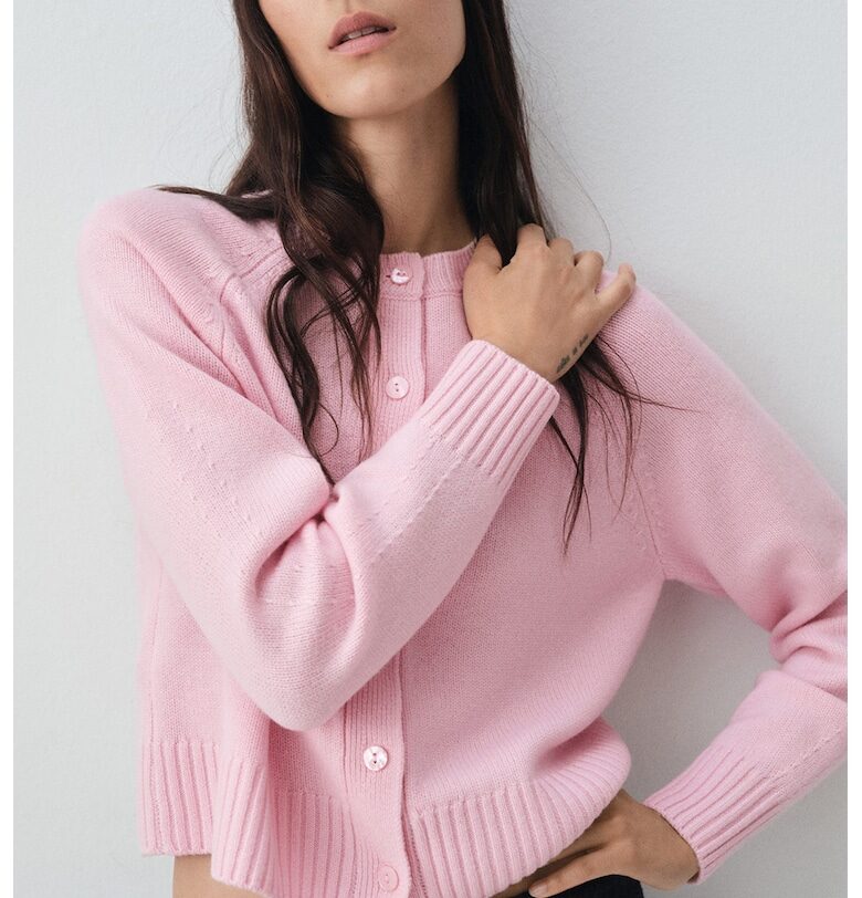 Жилетка с вълна и ръкави реглан Mango