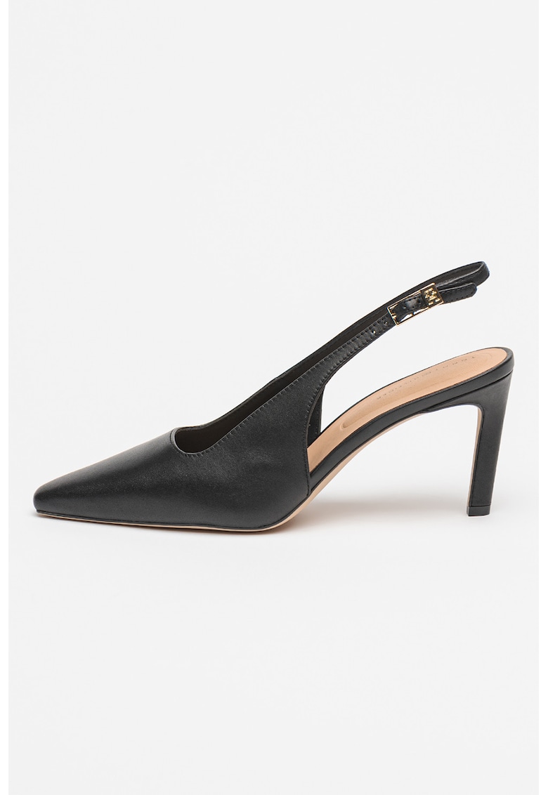 Заострени кожени обувки с каишка на петата Tommy Hilfiger