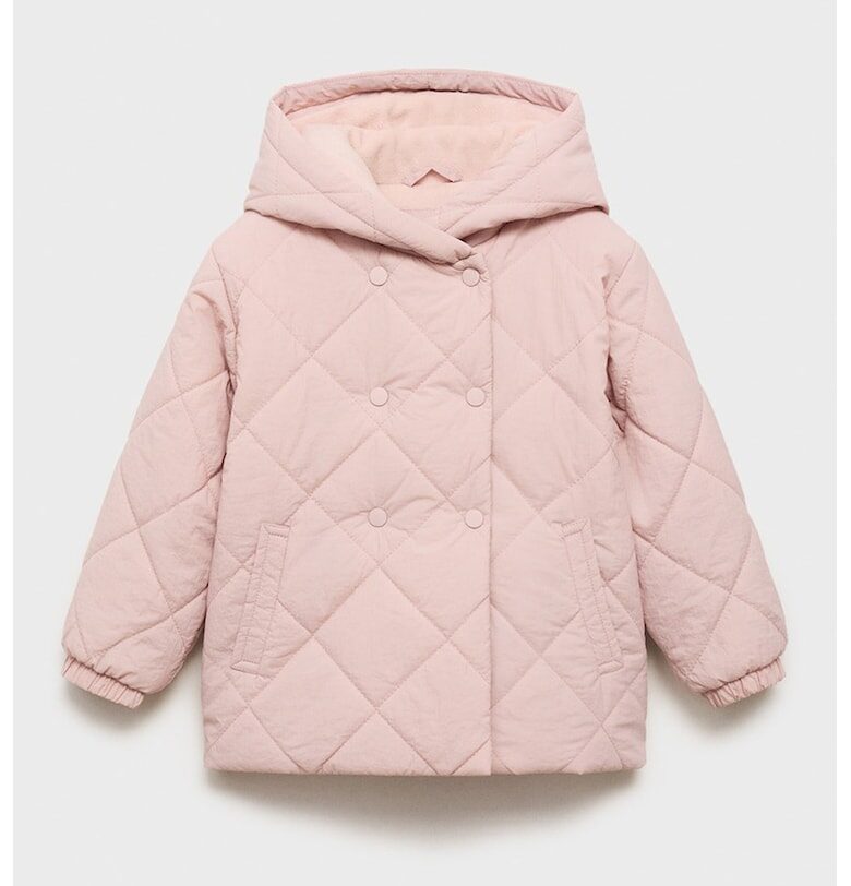 Зимно яке с качулка и джобове Mango