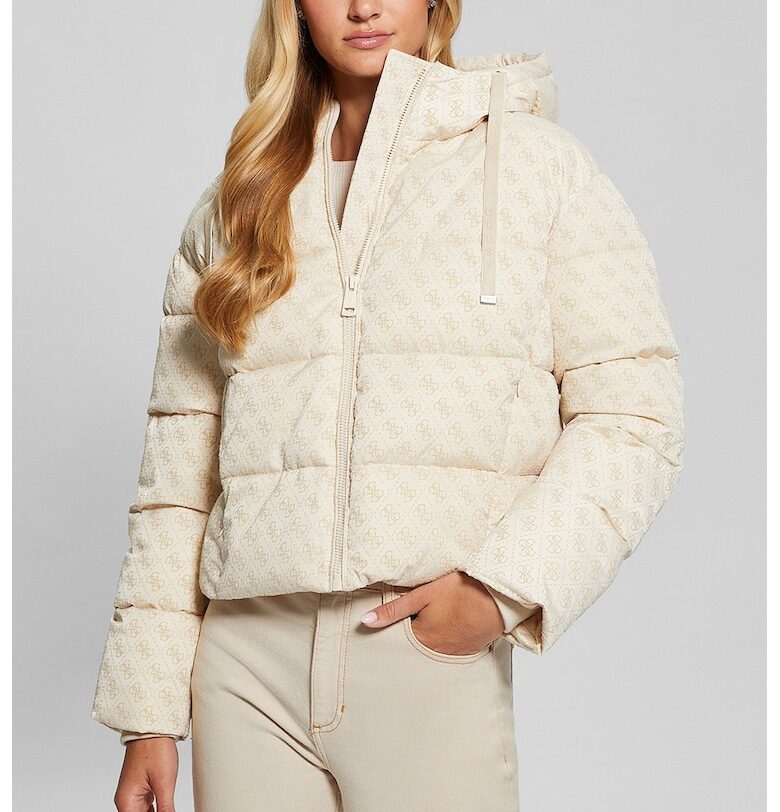 Зимно яке с качулка и лого GUESS