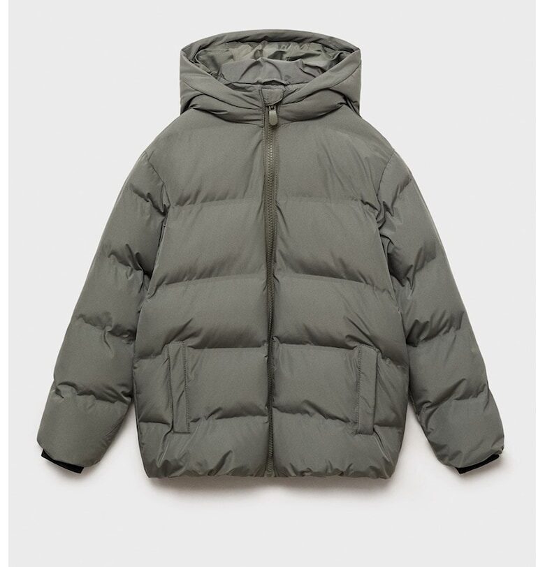 Зимно яке с качулка и странични джобове Mango