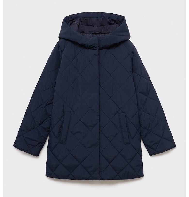 Зимно яке с качулка и странични джобове Mango