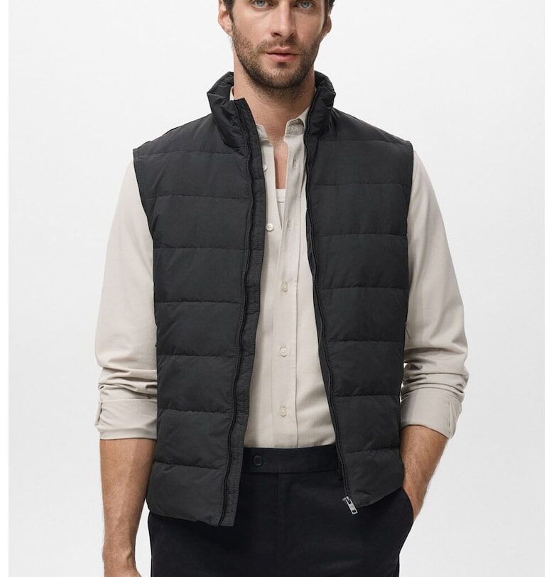 Капитониран елек с цип Mango