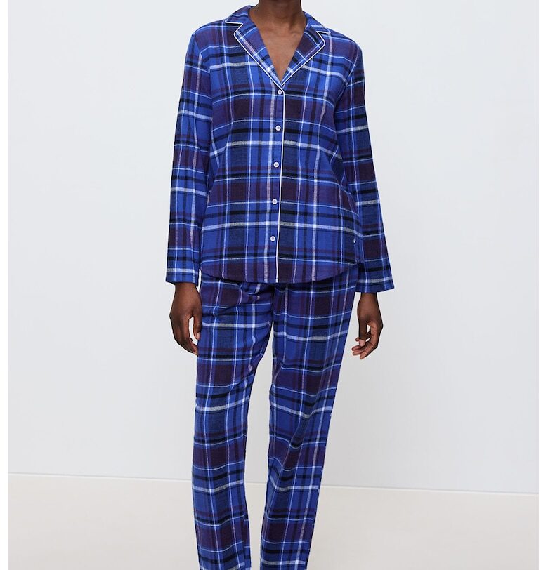 Карирана дълга пижама с двойни ревери Triumph