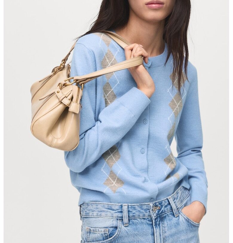 Карирана жилетка Mango