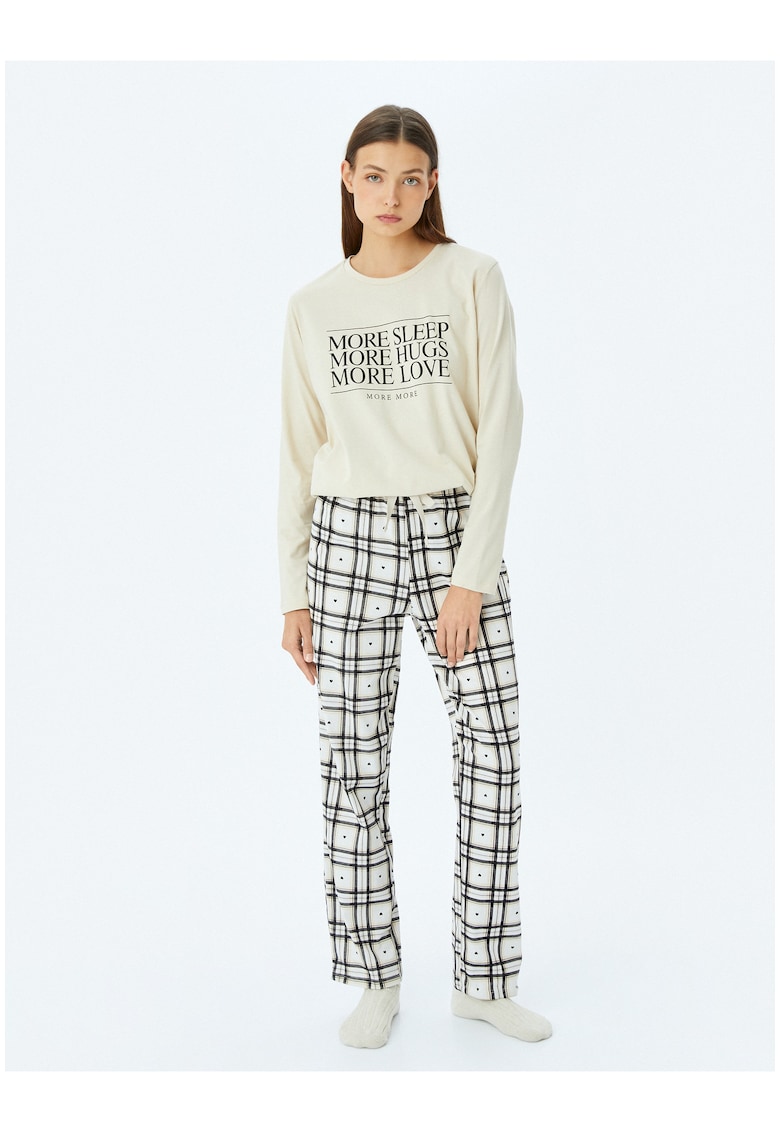Карирана пижама с връзка KOTON