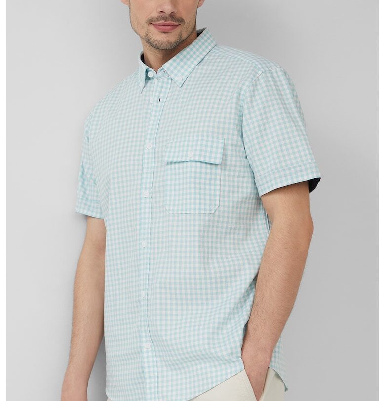 Карирана риза с копчета на яката sOliver