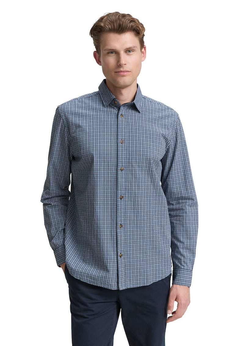 Карирана риза с маншети с копчета Tom Tailor