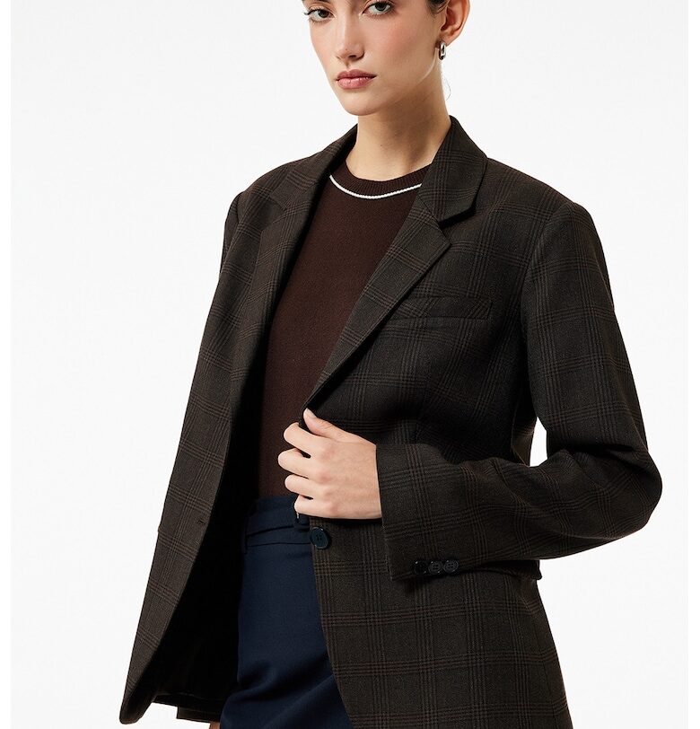 Карирано сако с джобове с капаче KOTON