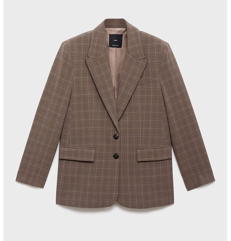 Карирано сако с копчета Mango