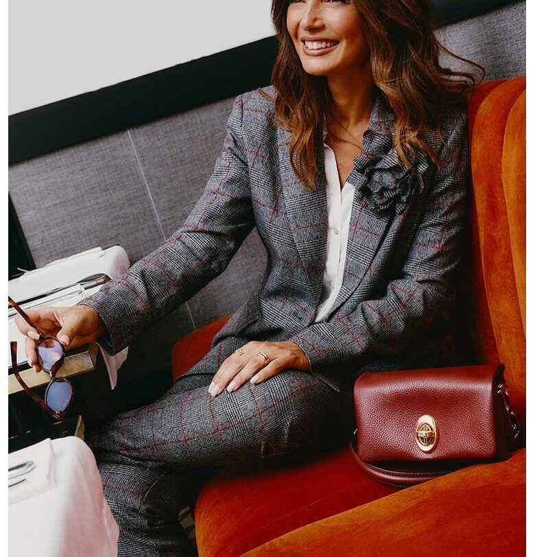 Карирано сако с флорална апликация Oltre